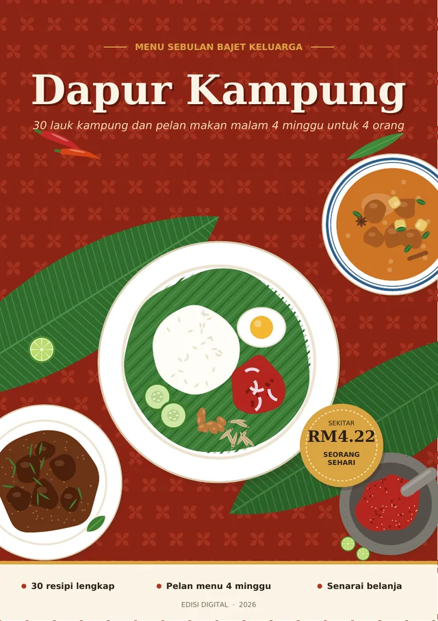 Kulit ebook Dapur Kampung: Menu Sebulan Bajet Keluarga